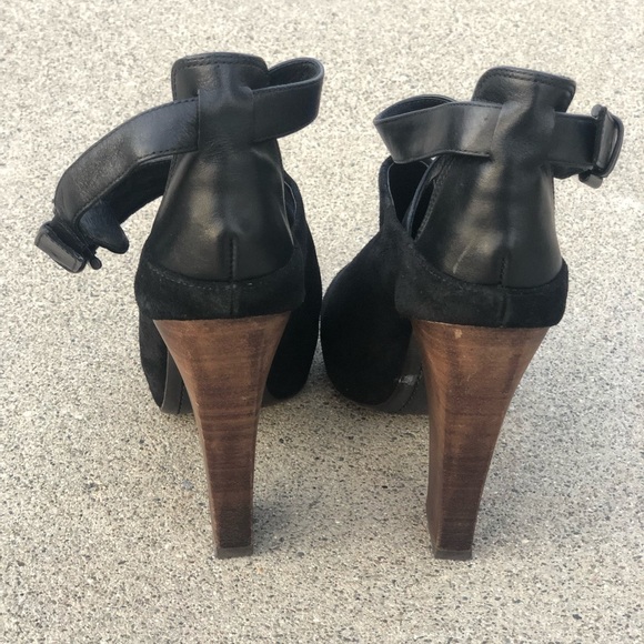 AllSaints Suede Peep Toe Side Buckle Slingback 5’ - Picture 5 of 8